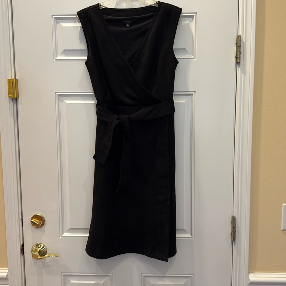 Ann Taylor black faux suede dress.